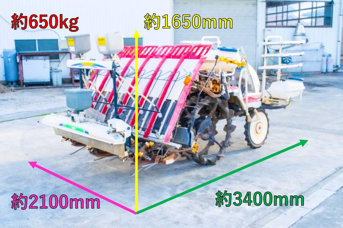 ヤンマー田植え機 VP60RX 6条植え 556時間 枕地ロータ ダブルタイヤ補助車輪 苗スライダー - その他